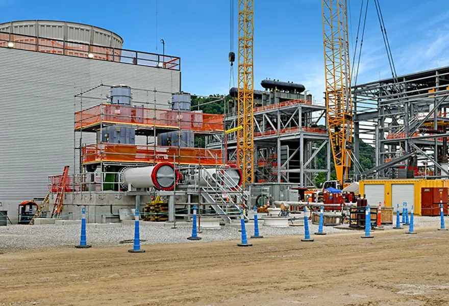 Construction progress - circ water pumps and building steel